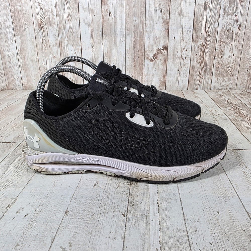 Under Armour HOVR Sonic 4 Black White Running Shoes 3024906-001 Womens 8